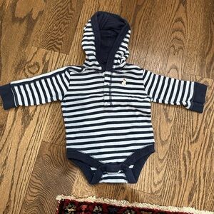 Baby gap hooded striped onesie